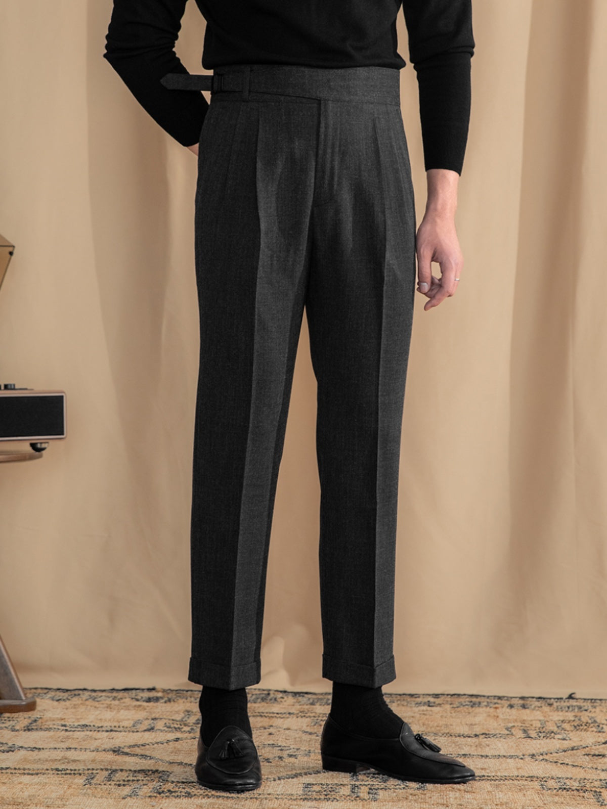 Retro Refined High-Waisted Trousers