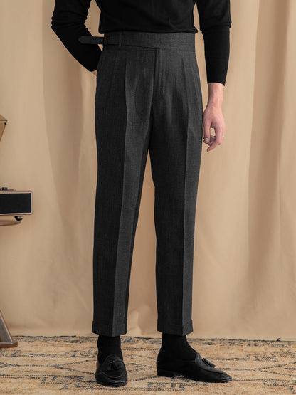 Retro Refined High-Waisted Trousers