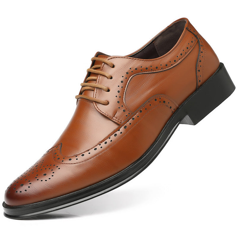 Urban Carved Leather Block Slip-Ons for Men