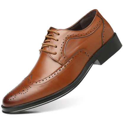 Urban Carved Leather Block Slip-Ons for Men