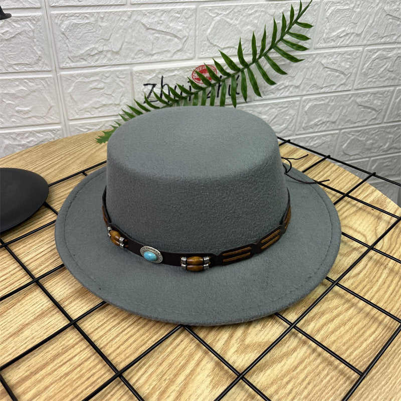 Vintage Luxe Flat Crown Hat