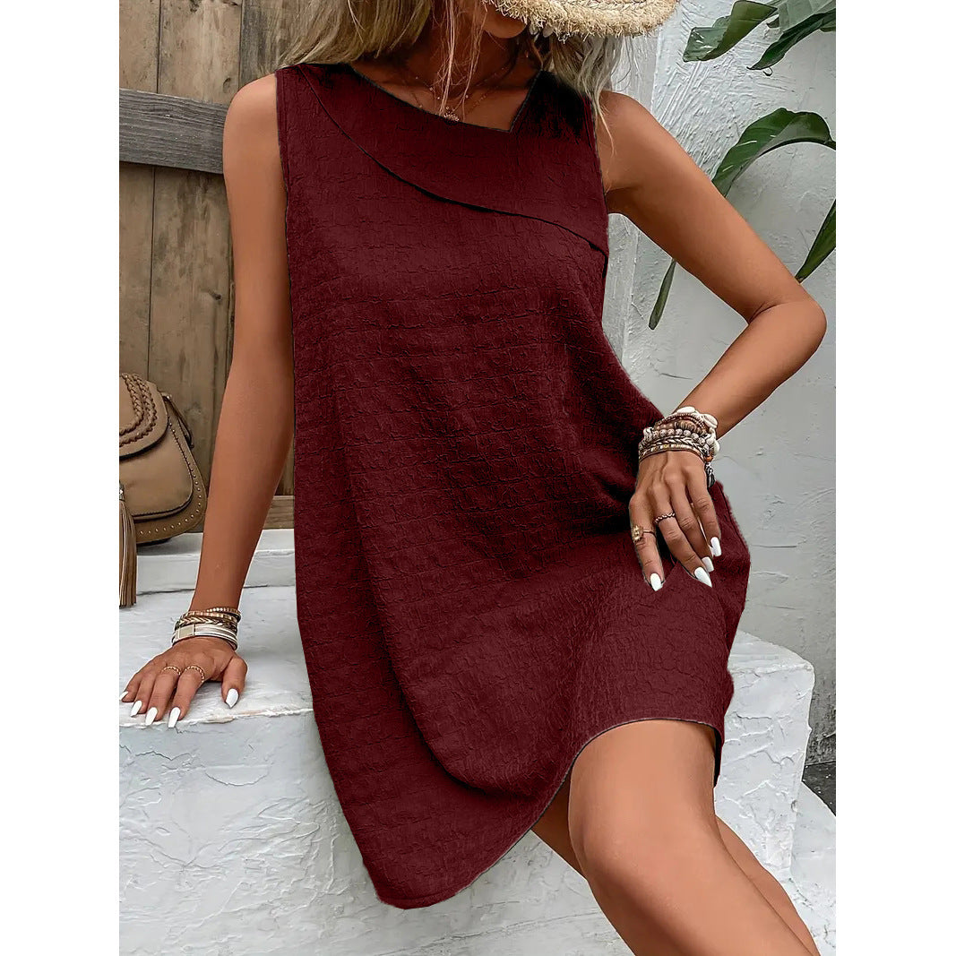 Elegant Asymmetry Sleeveless Dress