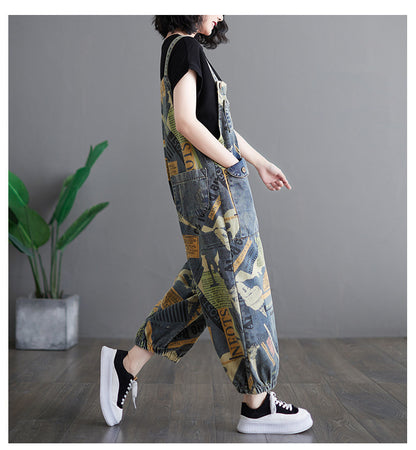 Retro Chic Oversized Denim Suspenders