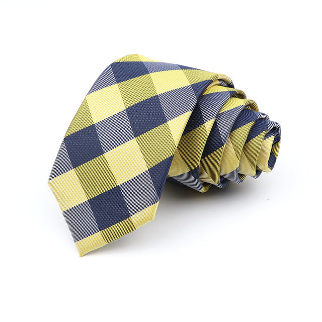 Modern Plaid Skinny Tie for Men