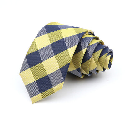 Modern Plaid Skinny Tie for Men