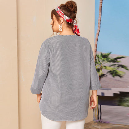 Stripes & Style Plus Size Tee