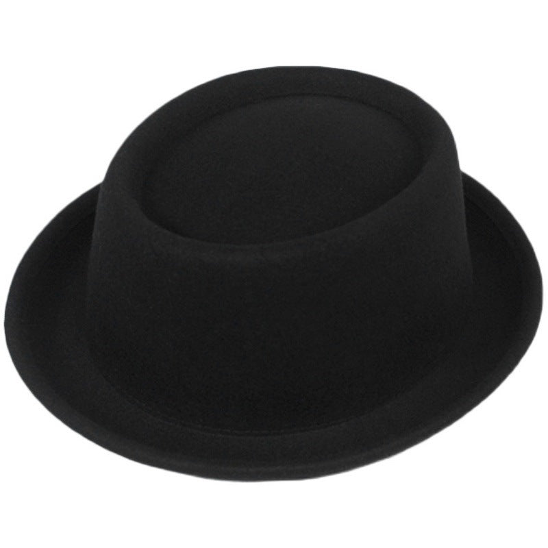 Classic Woolen Hat with Curly Brim