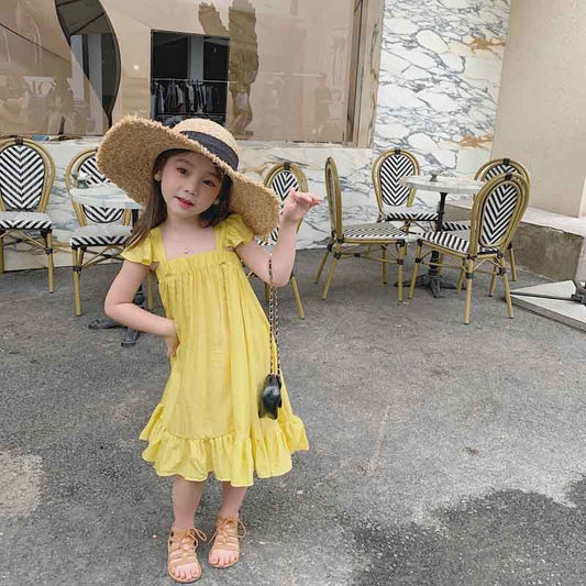 Flutter Bliss: Sweet Flying Sleeve Dress