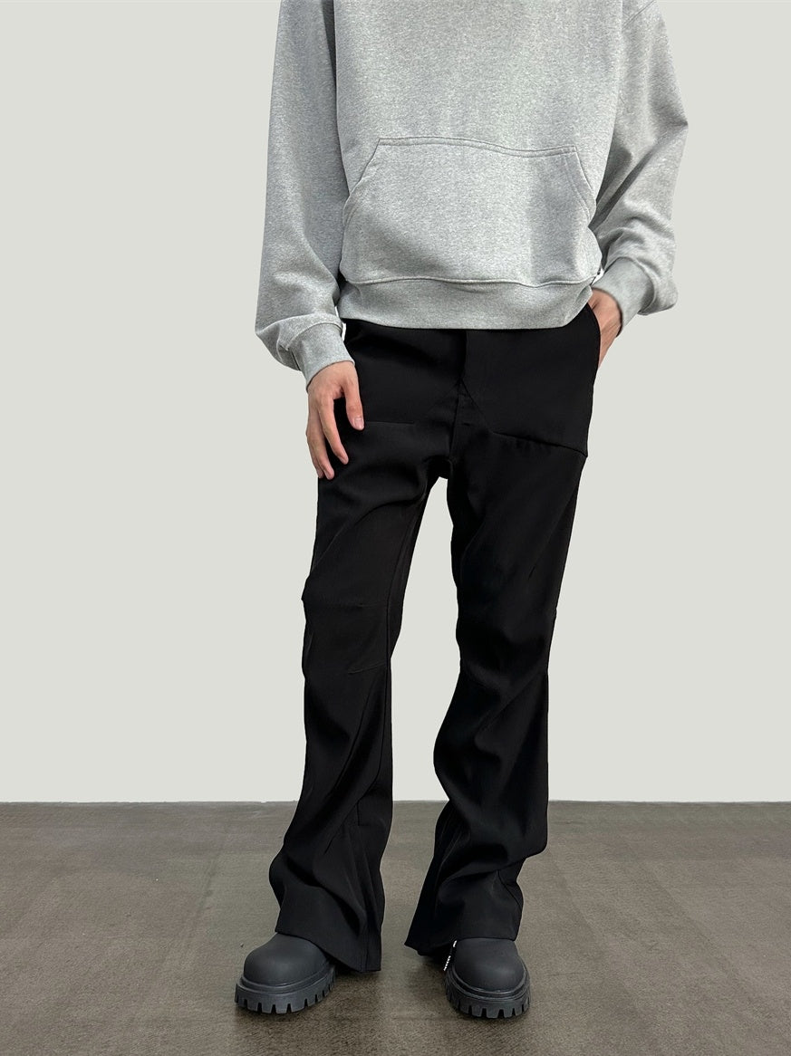 Elegant Pleated Micro-Trumpet Trousers