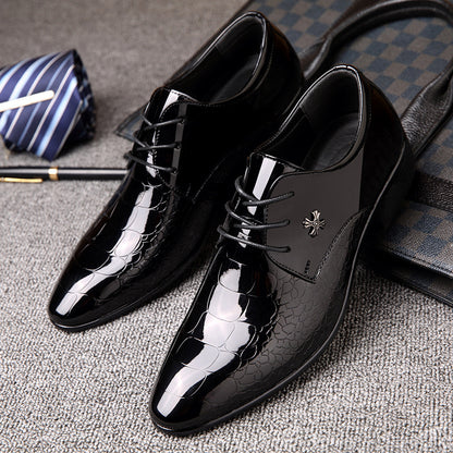 Elegant Shine Pointed Toe Lace-Up Shoes