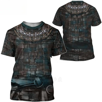 T-shirt with a detailed design on a white background
