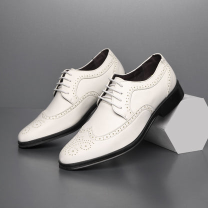 Urban Carved Leather Block Slip-Ons for Men