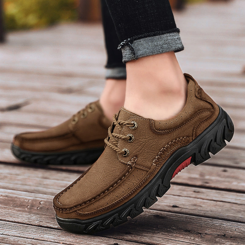 Men’s Premium Cowhide Casual Shoes – Outdoor Comfort Walkers
