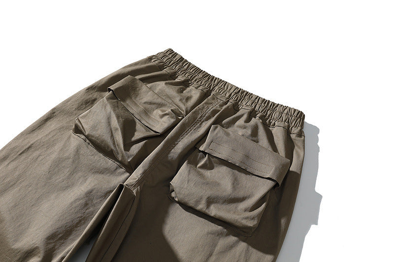 Men’s Drawstring Ankle Cargo Pants with Pockets