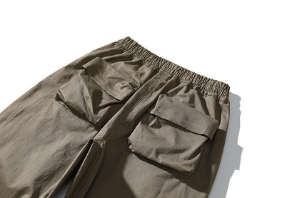 Men’s Drawstring Ankle Cargo Pants with Pockets