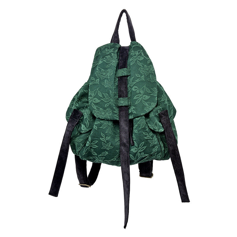 Patchwork backpack retro print backpack