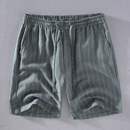 Tropical Stripe Linen Shorts