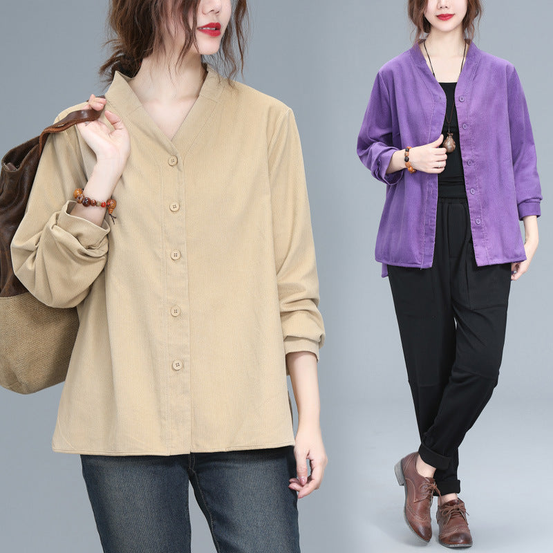 Cozy Chic Corduroy Shirt – Plus Size Comfort