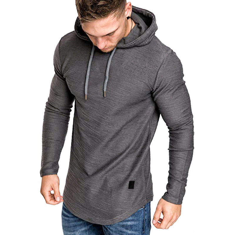 Men’s Athletic Hoodie T-Shirt – Slim Long Sleeve Workout Top