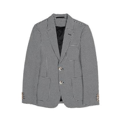 Men’s Slim Houndstooth Jacket – British Style Business Suit