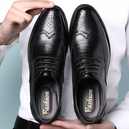 Urban Carved Leather Block Slip-Ons for Men