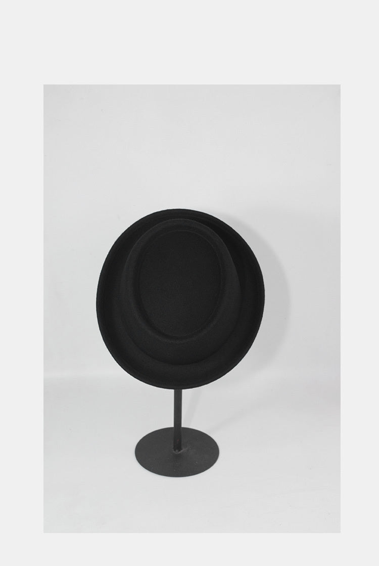 Classic Woolen Hat with Curly Brim