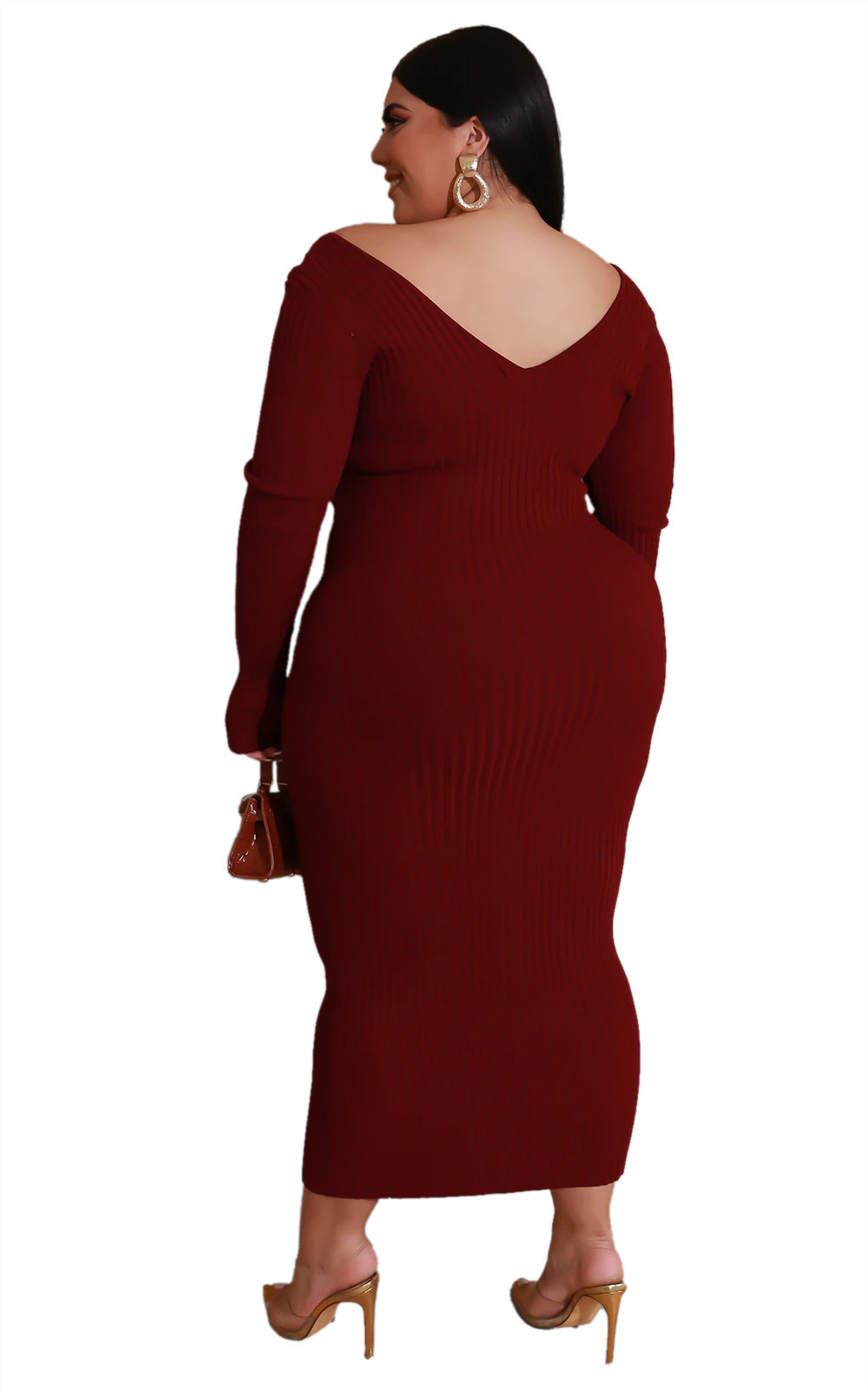 Luxe Flow Plus V-Neck Dress