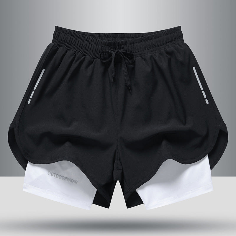 Men’s Double-Layer Training Shorts – Quick-Dry Activewear