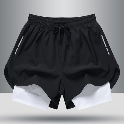 Men’s Double-Layer Training Shorts – Quick-Dry Activewear
