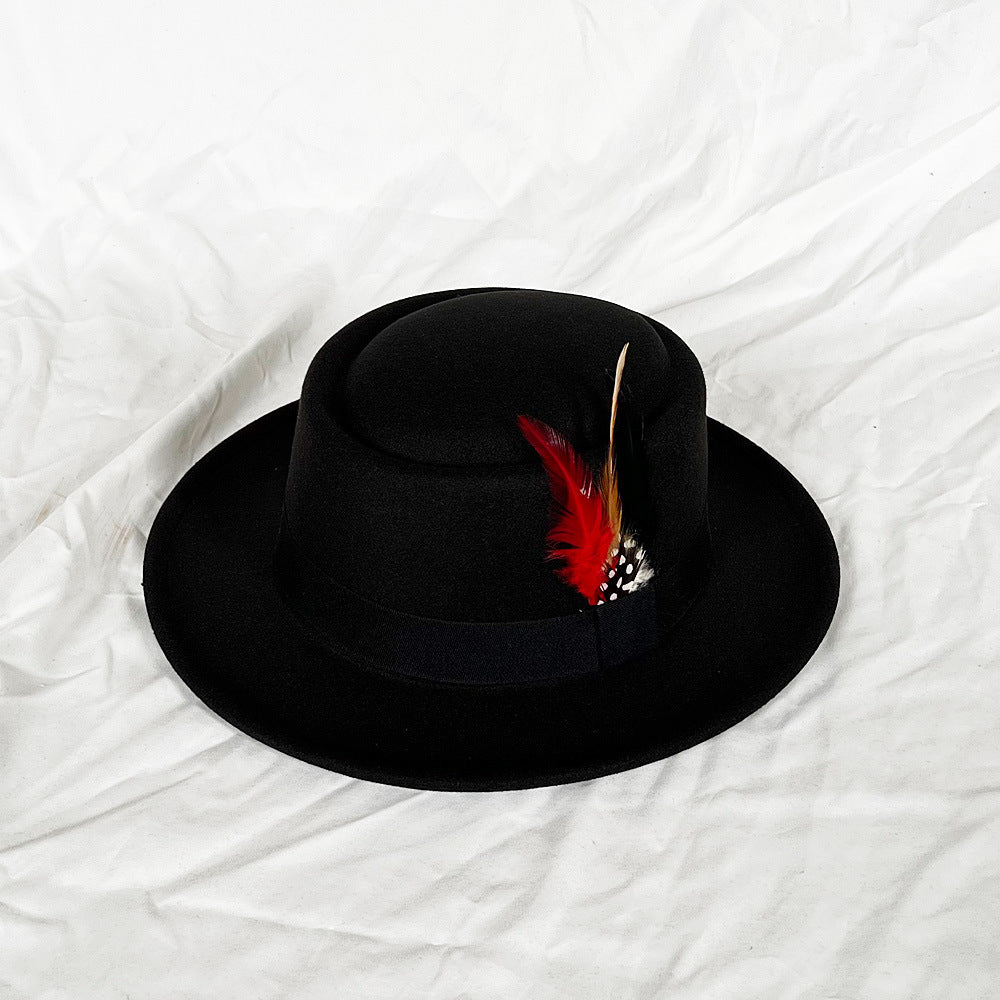 Classic White Feather Top Hat