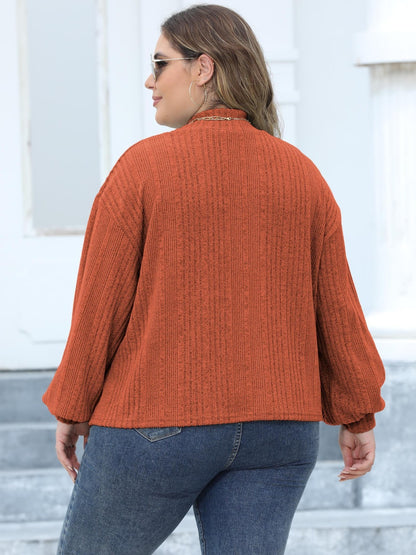 Elegant Ease Half-Turtleneck Tee – Plus Size Comfort
