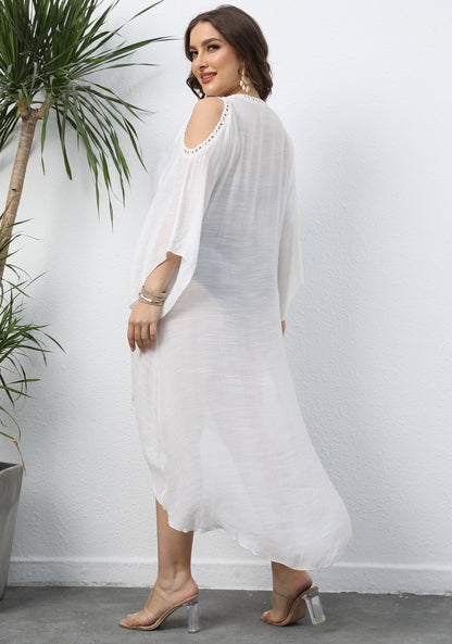 Boho Breeze Crochet Beach Cover-Up – Plus Size Edition