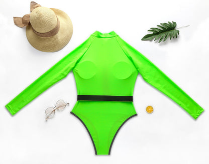 Radiant Splash: Fluorescent Beachwear