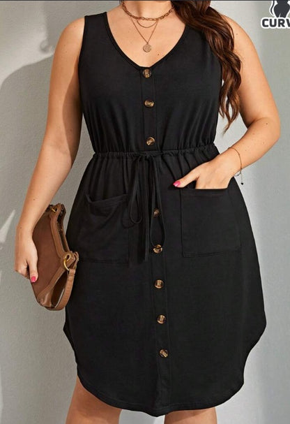 Sunny Ease Drawstring Dress