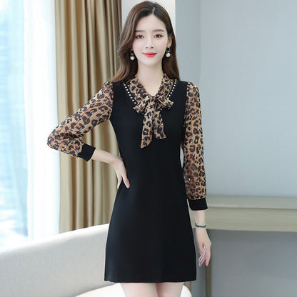 Regal Leopard Print Two-Piece Dress