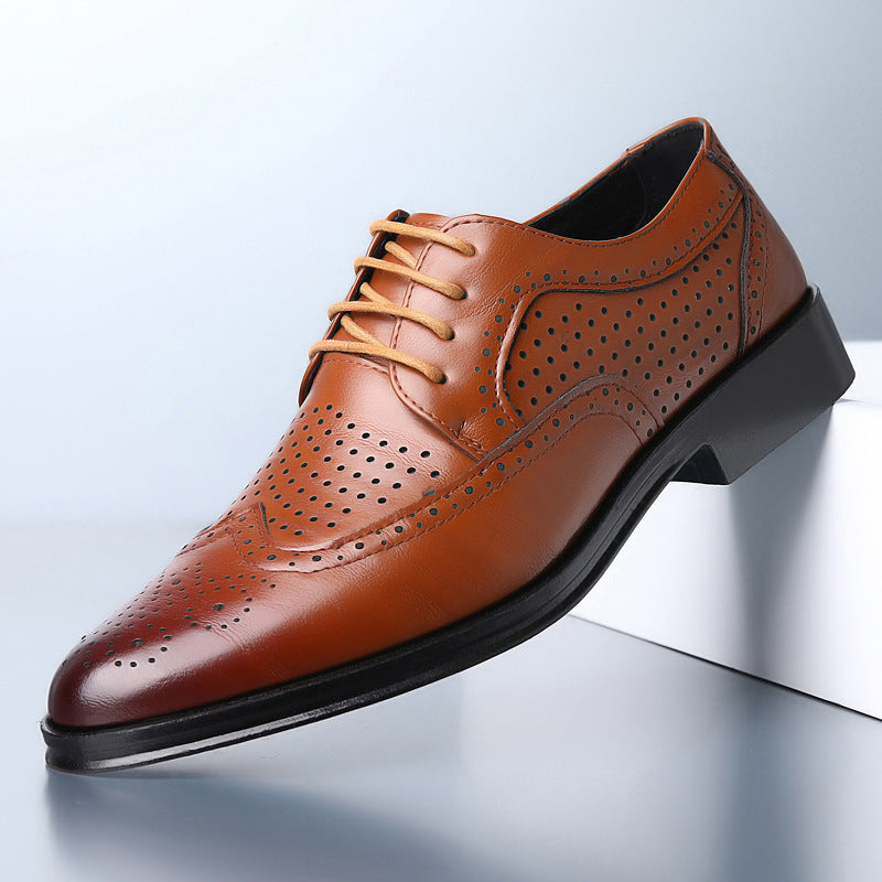 Urban Carved Leather Block Slip-Ons for Men