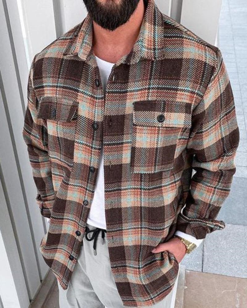 Trendy Lapel Printed Jacket