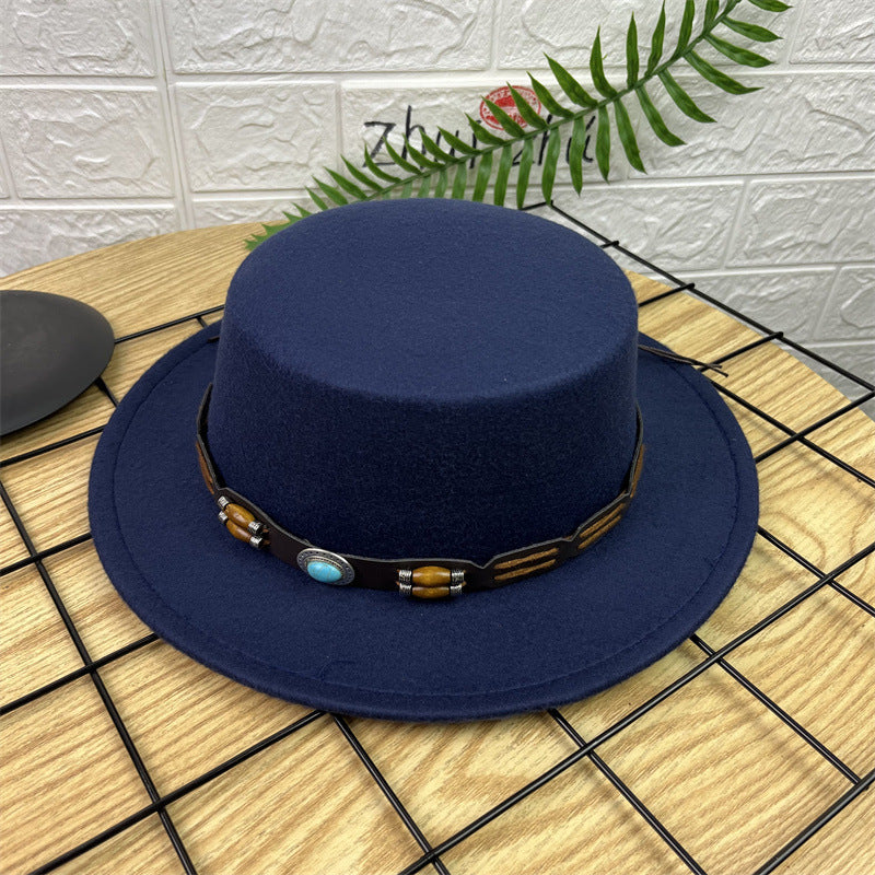 Vintage Luxe Flat Crown Hat