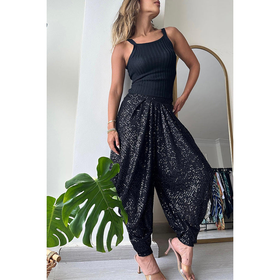 Glam Flow Sequin Trousers