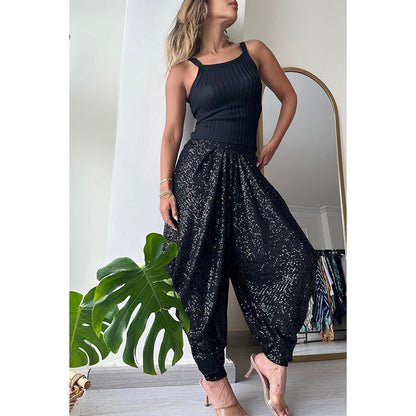 Glam Flow Sequin Trousers