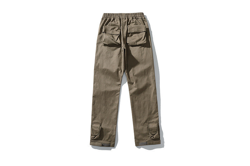 Men’s Drawstring Ankle Cargo Pants with Pockets