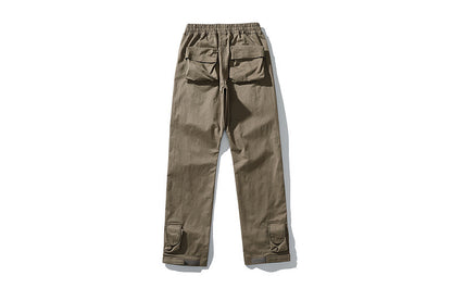 Men’s Drawstring Ankle Cargo Pants with Pockets