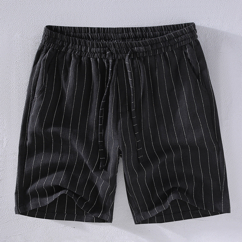 Tropical Stripe Linen Shorts
