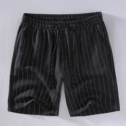 Tropical Stripe Linen Shorts