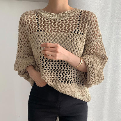 Retro Grace Hollow-Out Knitwear