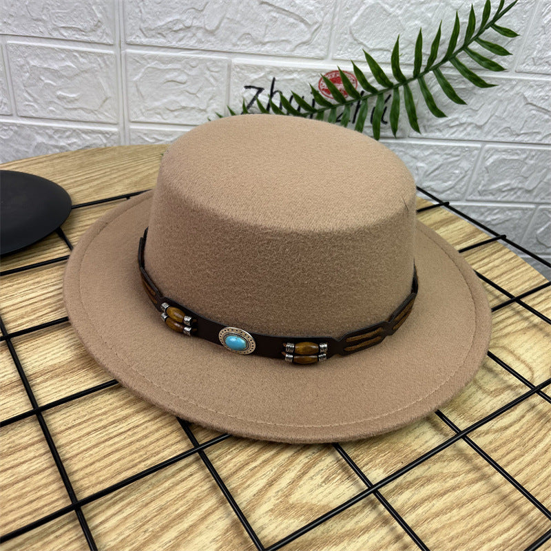Vintage Luxe Flat Crown Hat