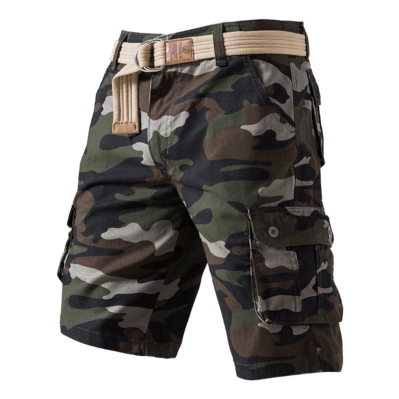 Pure Cotton Camo Washed Cargo Shorts