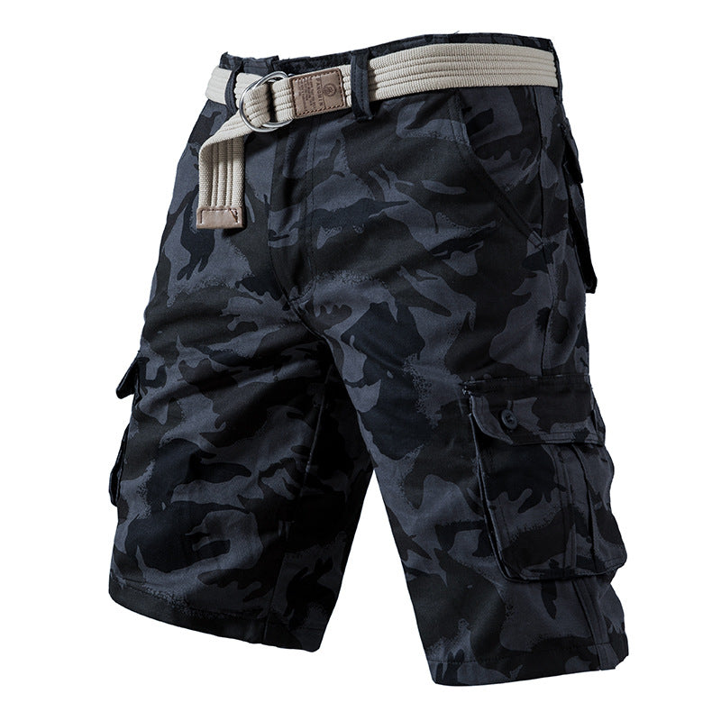Pure Cotton Camo Washed Cargo Shorts