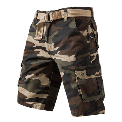 Pure Cotton Camo Washed Cargo Shorts
