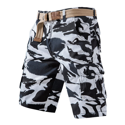 Pure Cotton Camo Washed Cargo Shorts